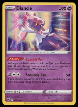 Diancie 079/185 Holo Rare Vivid Voltage Pokemon Lightly Played - Image 1