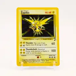 Zapdos - 20/130 Base Set 2 Holo Rare SWIRL Pokemon - LP - Image 1