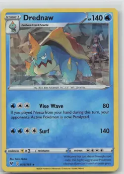 Drednaw (Cracked Ice Holo) 39/185 Deck Exclusives Holo Rare Pokemon MP - Image 1