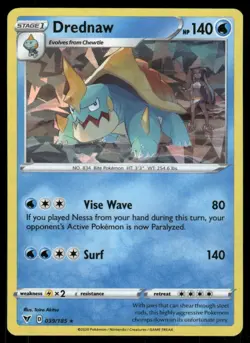 Pokemon Drednaw (Cracked Ice Holo) Holo Holo Rare Deck Exclusives 39/185 Holo HP - Image 1