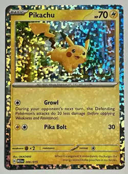 Pikachu 006/015 (LP) •HOLOBLEED• Scarlet & Violet: McDonald’s Promo 2024 M23 - Image 1