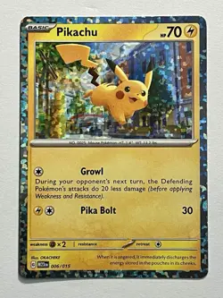 Pikachu 006/015 (LP) •HOLOBLEED• Scarlet & Violet: McDonald’s Promo 2024 M23 - Image 2