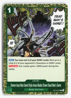 One Piece Demon Aura Nine Sword Style Asura Blades Drawn Dead Man's Game OP12-03 - Image 1