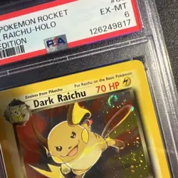 Dark Raichu Holo 1st Edition PSA 6 2000 Pokemon Rocket #83 2 Overlapping Swirls - Image 2
