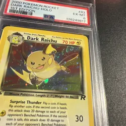 Dark Raichu Holo 1st Edition PSA 6 2000 Pokemon Rocket #83 2 Overlapping Swirls - Image 5