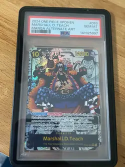 2024 ONE PIECE MANGA ALTERNATE ART OP09-093 MARSHALL D. TEACH PSA 10 - Image 1