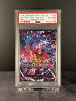 2026 ONE PIECE OP14-EB04 EN EUSTASS "CAPTAIN" KID SPECIAL ALTERNATE ART PSA 10 - Image 1