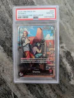 Shanks (2025 PSA Magazine Promo) OP09-001 One Piece Promotion Cards Foil PSA 10 - Image 1