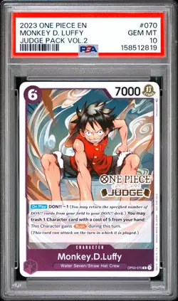 2023 One Piece EN Judge Vol 2 Volume Monkey D Luffy #070 PSA 10 GEM MINT - Image 1