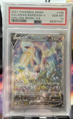 Pokemon TCG Galarian Rapidash V 168/198 Chilling Reign Alternate Full Art PSA 10 - Image 1