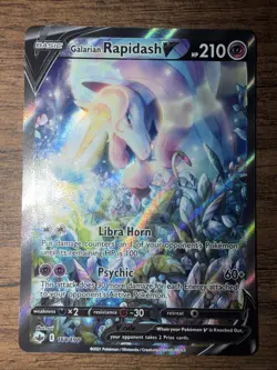 Pokemon TCG Galarian Rapidash v Chilling Reign Alternate Full Art Card 168/198 - Image 1