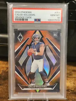 2024 Panini Phoenix Rookies Caleb Williams #151 Orange Fade PSA Gem Mint 10 - Image 1