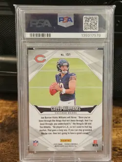 2024 Panini Phoenix Rookies Caleb Williams #151 Orange Fade PSA Gem Mint 10 - Image 2