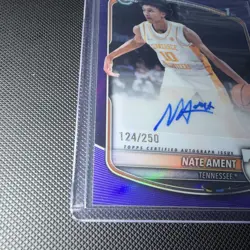 Topps 2025-26 Bowman Chrome Nate Ament Vols RC Auto Purple Refractor Bucks /250 - Image 3