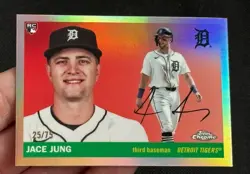 Jace Jung /75 Rose Gold Refractor RC 2025 Topps Chrome Platinum Anniversary #257 - Image 1