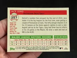 Jace Jung /75 Rose Gold Refractor RC 2025 Topps Chrome Platinum Anniversary #257 - Image 3