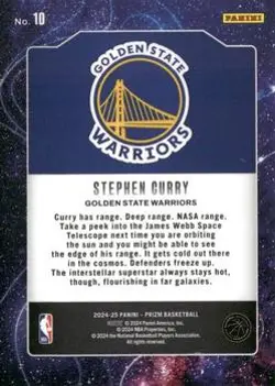 2024-25 Panini Prizm #10 Stephen Curry Deep Space INSERT WARRIORS - Image 2