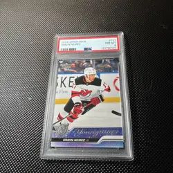 2023 Upper Deck Simon Nemec Young Guns #727 RC Rookie PSA 8 Devils - Image 1
