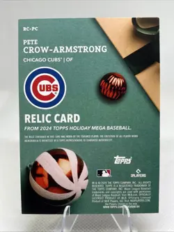 Topps 2024 Holiday Mega RC-PC Pete Crow-Armstrong Rookie Relic Cubs MEM - Image 2