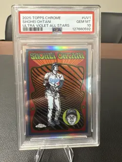 SHOHEI OHTANI #UV-1 2025 TOPPS CHROME ULTRA VIOLET ALL-STARS PSA 10 - Image 1