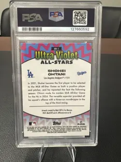 SHOHEI OHTANI #UV-1 2025 TOPPS CHROME ULTRA VIOLET ALL-STARS PSA 10 - Image 2
