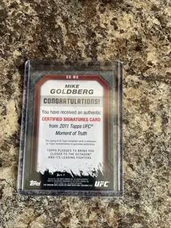 2011 Topps UFC Moment of Truth - Mike Goldberg Auto 1st. Hard To Find Goat! - Image 2
