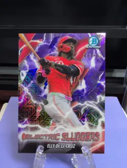 2026 Bowman Baseball Elly De La Cruz #ES-9 Electric Sluggers Purple Mojo 033/250 - Image 1