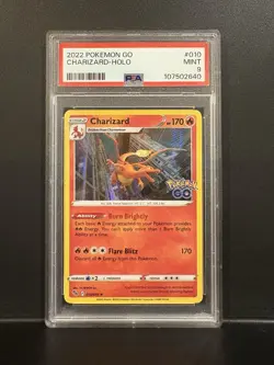 Charizard Holo #010 2022 Pokemon GO PSA MINT 9 - Image 1