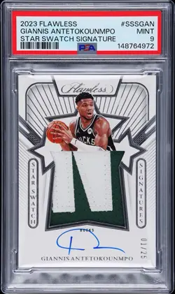 2023 Flawless Giannis Antetokounmpo Star Swatch Signature PSA 9 Auto /25 - Image 1