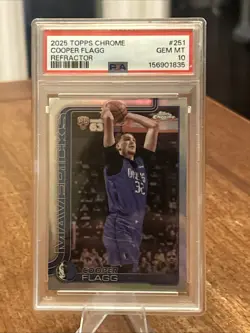 2025-26 Topps Chrome Cooper Flagg #251 Refractor RC PSA GEM MT 10 - Image 1