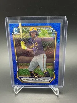 2026 Bowman Chrome Brailyn Antunez BLUE SHIMMER /150 1st Prospect Brewers - Image 1