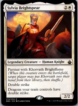 Sylvia Brightspear 10 Rare Battlebond Magic: The Gathering Lightly Played - Image 1