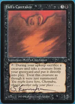 Hell's Caretaker Legends PLD Black Rare SIGNED MAGIC CARD (ID# 521381) ABUGames - Image 1