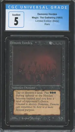 DEMONIC HORDES Beta Rare Reserved List CGC 5 Vintage MTG [Nostalgium] - Image 1
