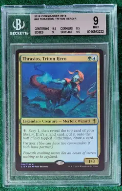 Thrasios, Triton Hero - Commander 2016 - Foil - MTG - BGS 9. Mint. - Image 1