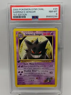 Pokemon TCG Sabrina's Gengar Gym Challenge 29/132 1st Ed Non-Holo 2000 ENG PSA 8 - Image 1