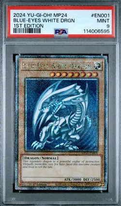 YUGIOH PSA 9 Blue-Eyes White Dragon MP24-EN001 QCR 1st Edition - Image 1