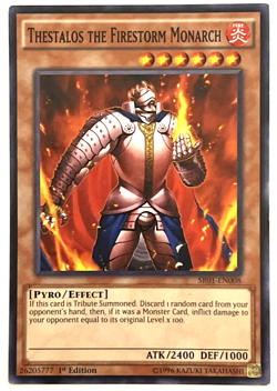 YuGiOh! - Thestalos the Firestorm Monarch - SR01-EN008 - 1st Edition - Common - Image 1