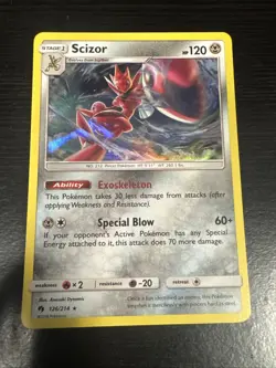 Pokemon Scizor 126/214 SM Lost Thunder Holo Rare Light Play Condition - Image 1