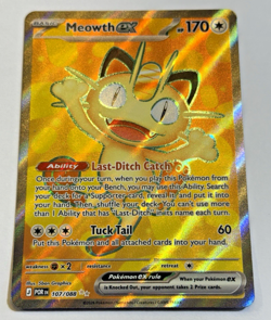 Pokemon Meowth EX 107/088 Ultra Rare Holo Perfect Order NM - Image 1