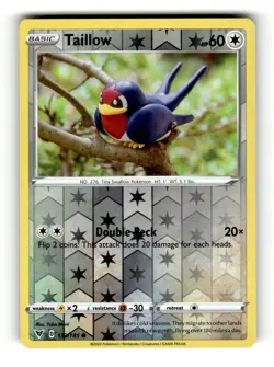 Taillow 133/185 Common Vivid Voltage Pokemon Reverse Holo - Image 1