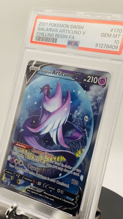 Pokemon Card Galarian Articuno V #170 Chilling Reign PSA 10 GEM WORLDWIDE SHIP - Image 2