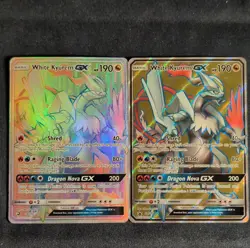 Pokemon White Kyurem GX Holo Basic Lot SM141 & 247/70 English 2 Cards - Image 1