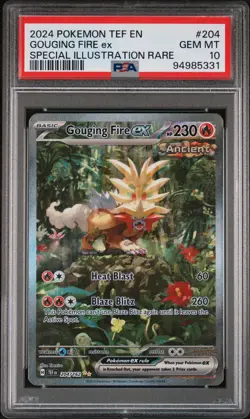 2024 POKEMON TEF EN-TEMPORAL FORCES #204 GOUGING FIRE EX PSA 10 - Image 1