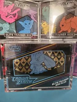 Pokemon Crown Zenith Pokemon Center ETB Plus Sealed with Acrylic Case - Image 1