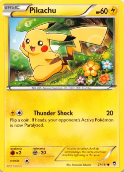 Pikachu 27/111 Common Furious Fists Pokemon Lightly Played - Image 1