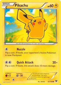 Pikachu 42/146 Common XY Pokemon Lightly Played - Image 1