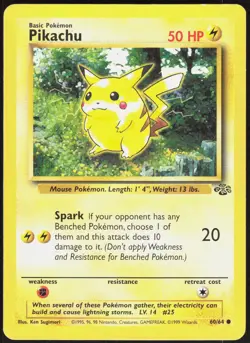 Pikachu 60/64 Common Jungle Pokemon Unlimited Lightly Played - Image 1
