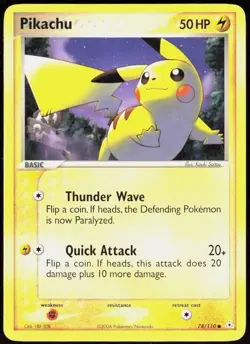 Pikachu 78/110 Common Holon Phantoms Pokemon Lightly Played - Image 1