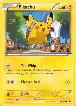 Pikachu 20/108 Common Roaring Skies Pokemon Lightly Played - Image 1